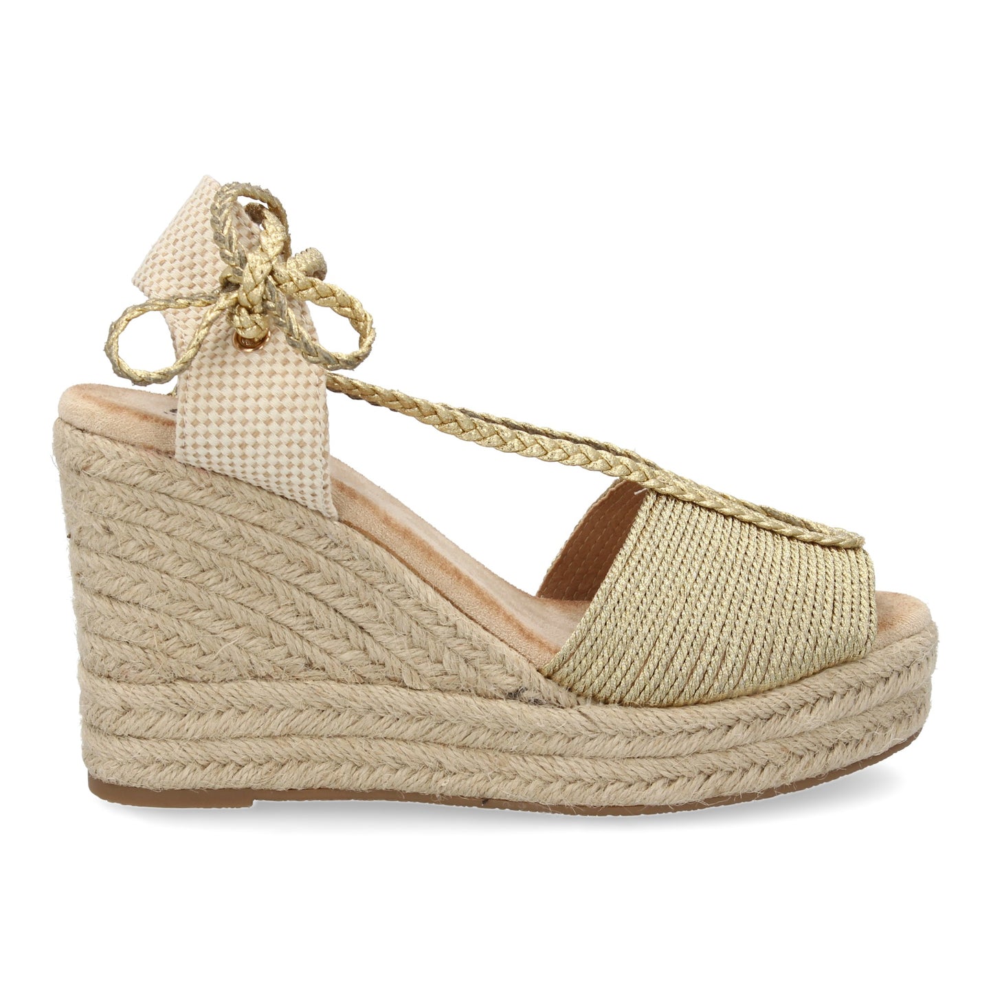 Sandalia de cuña de yute para mujer comodas y elegantes di