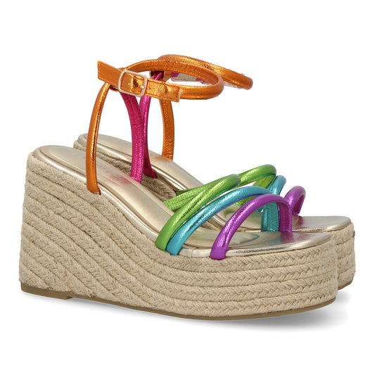 Sandalia de cuña de yute para mujer  diseño comodo y elegant