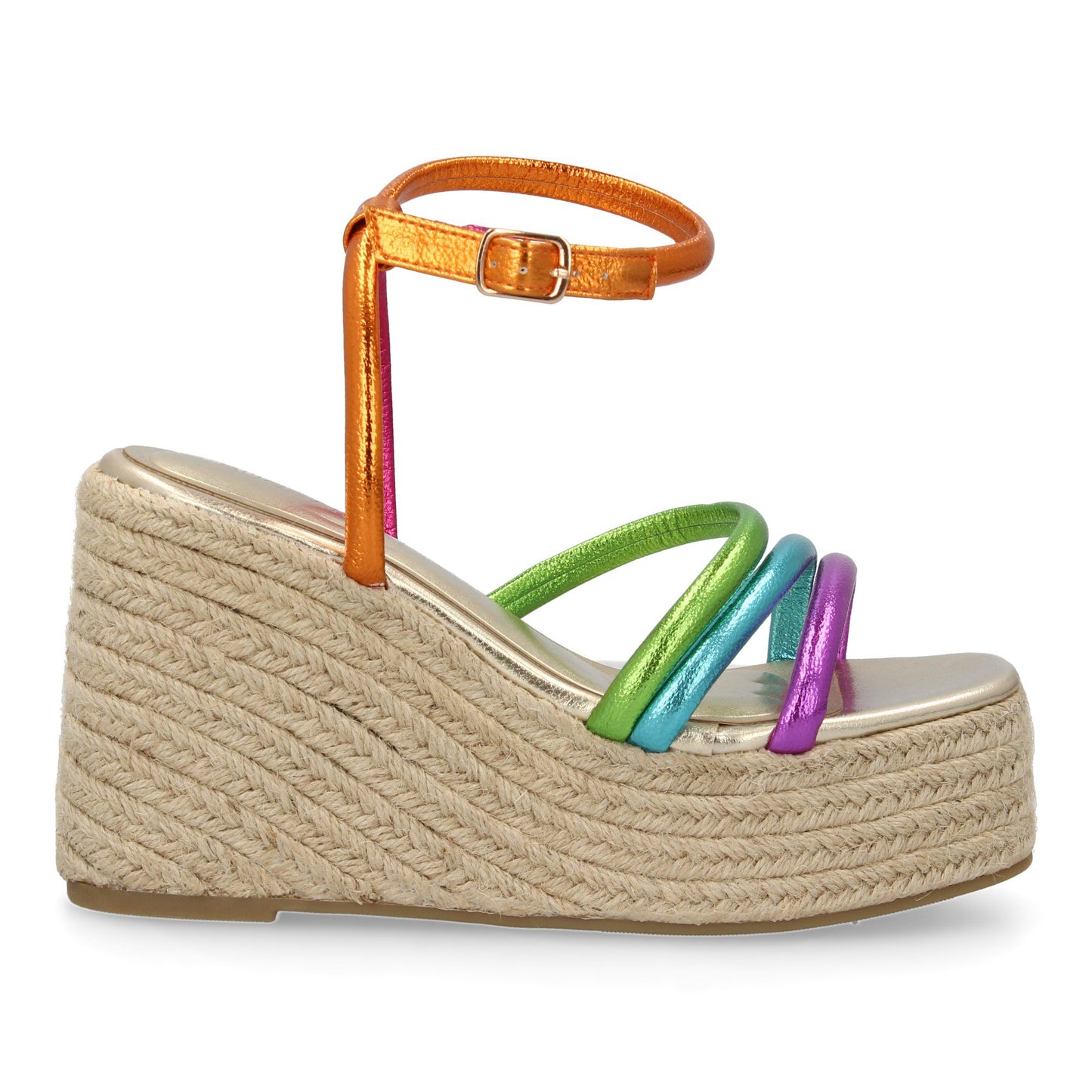 Sandalia de cuña de yute para mujer diseño comodo y elegant