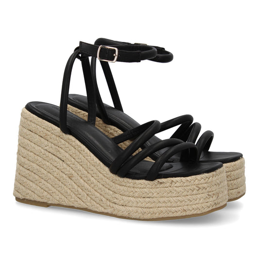 Sandalia de cuña de yute para mujer  diseño comodo y elegant