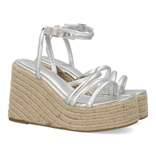 Sandalia de cuña de yute para mujer  diseño comodo y elegant