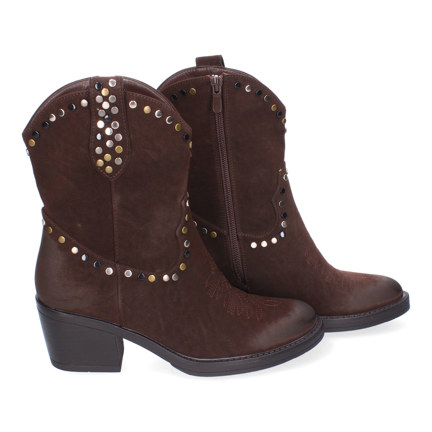 Botines de tacón para Mujer Estilo Campero Comod