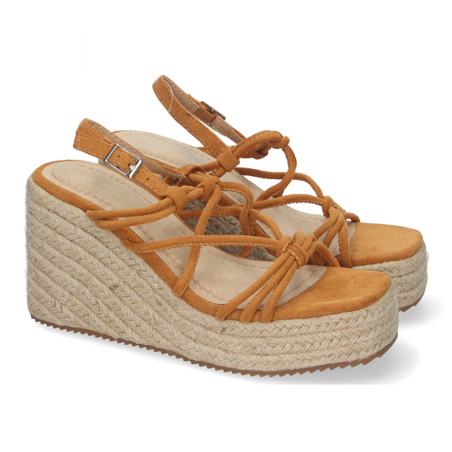 Sandalias de cuña de Yute para Mujer con Adornos