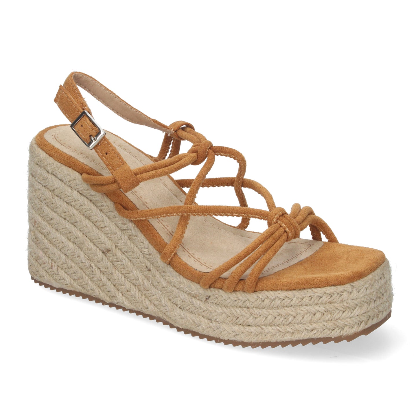 Sandalias de cuña de Yute para Mujer con Adornos