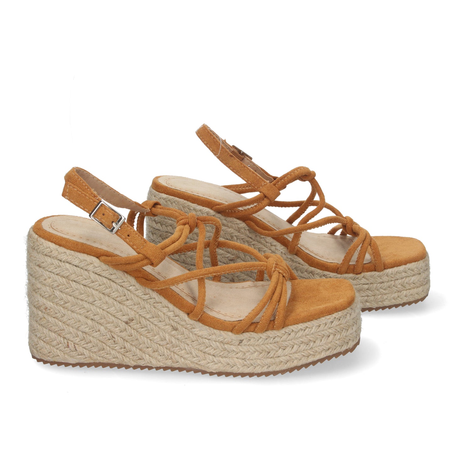 Sandalias de cuña de Yute para Mujer con Adornos
