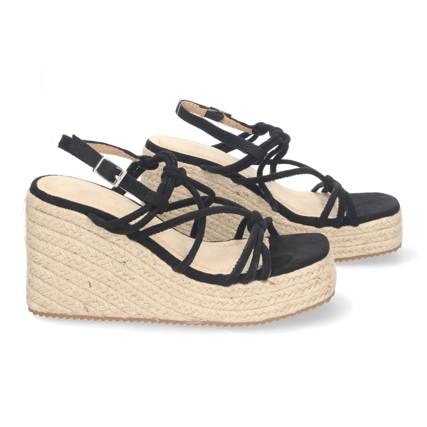 Sandalias de cuña de Yute para Mujer con Adornos