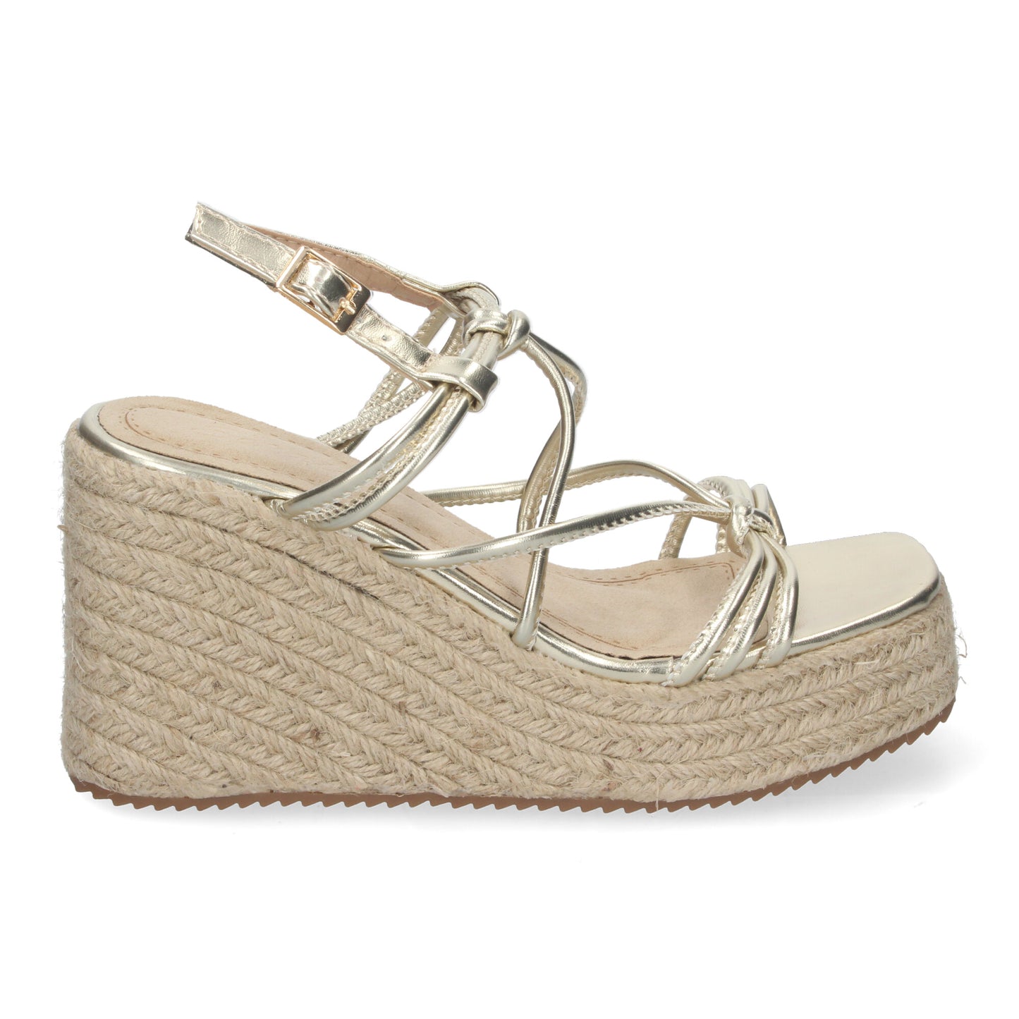 Sandalias de cuña de Yute para Mujer con Adornos