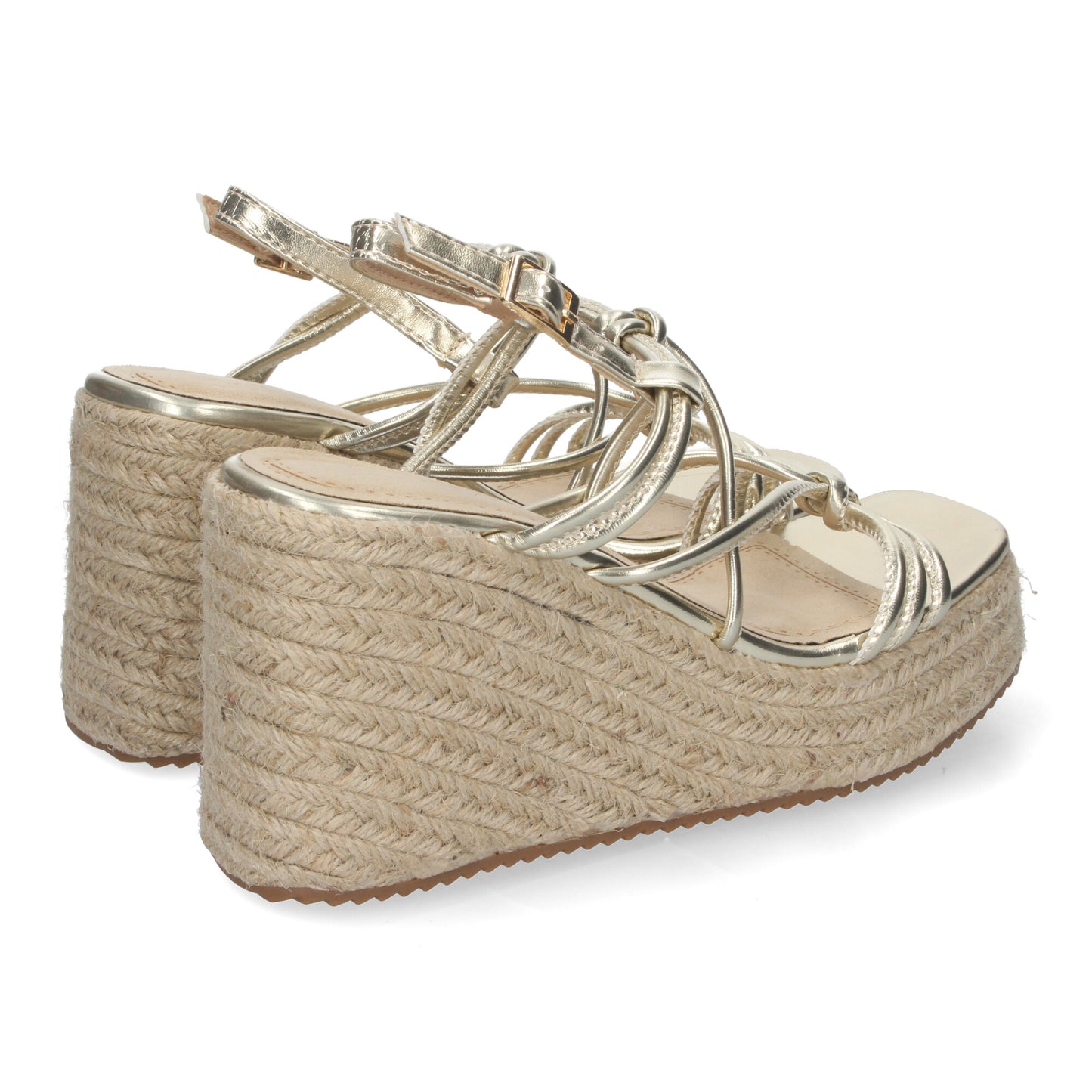 Sandalias de cuña de Yute para Mujer con Adornos