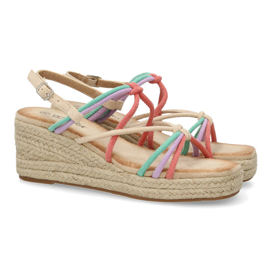 Sandalias de cuña de yute para mujer  comodas y elegantes di