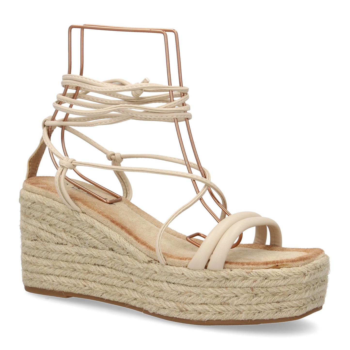 Sandalia de cuña de yute para mujer comodas y elegantes di