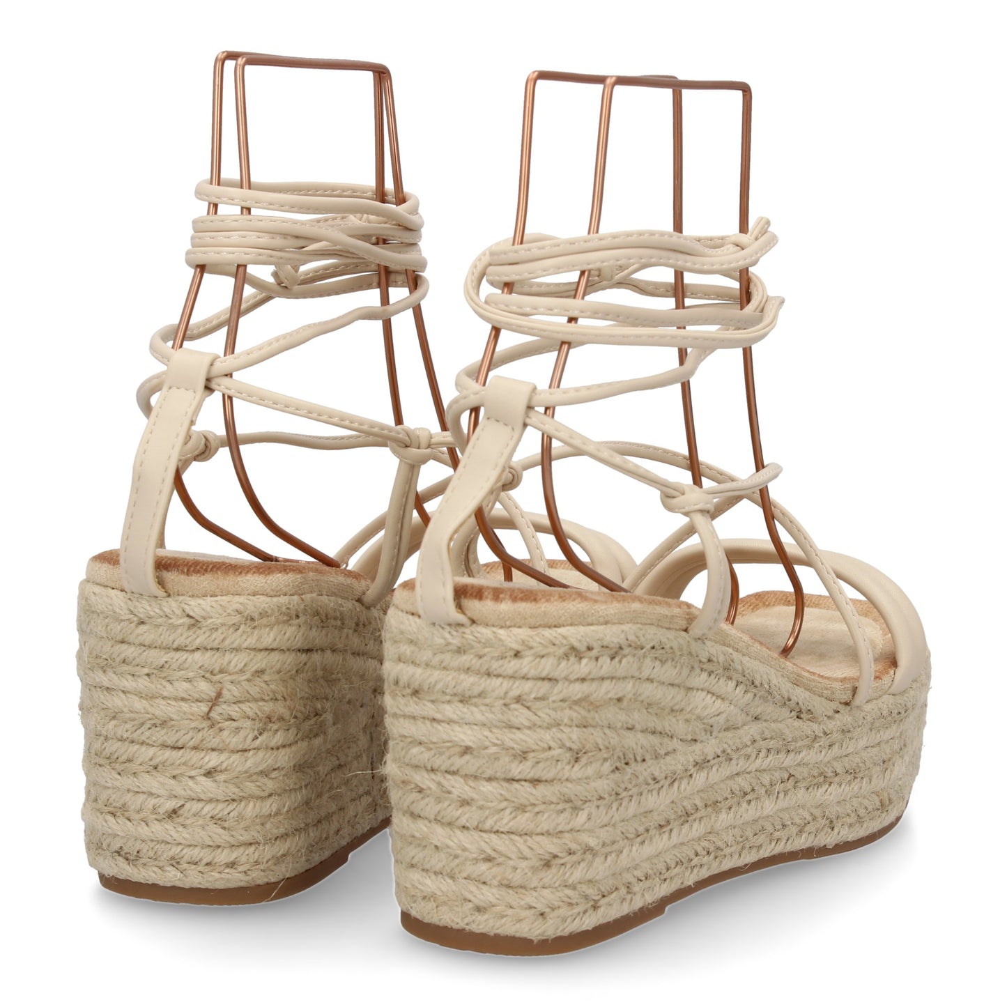 Sandalia de cuña de yute para mujer comodas y elegantes di