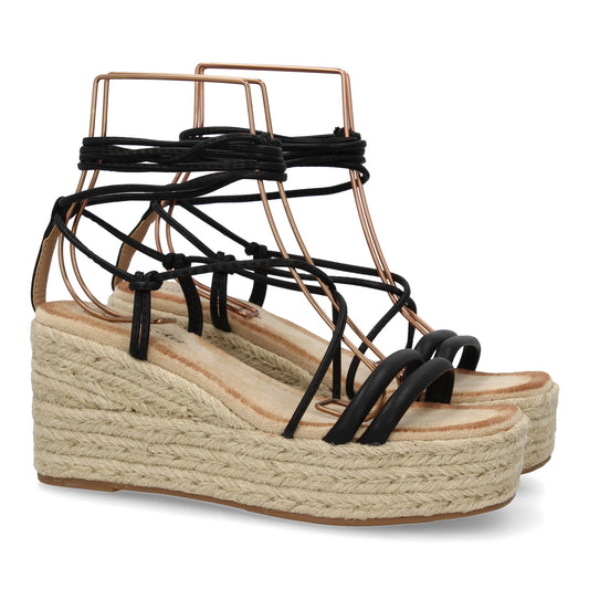 Sandalia de cuña de yute para mujer  comodas y elegantes  di