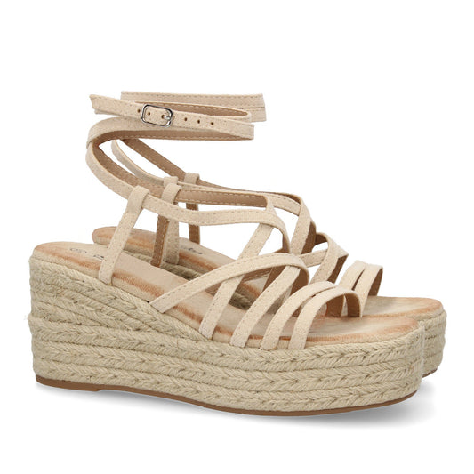 Sandalias de cuña de yute para mujer  diseño comodo y modern