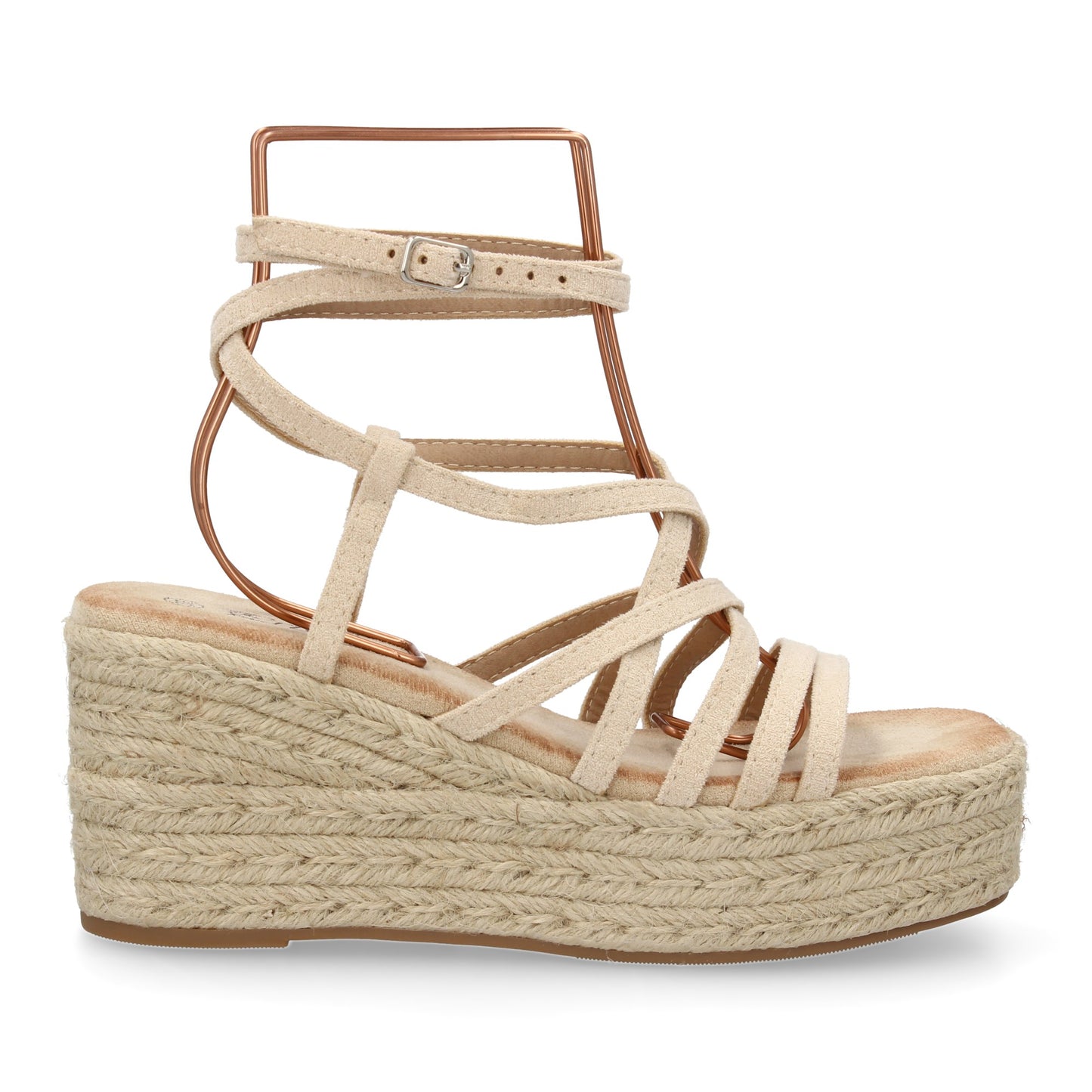 Sandalias de cuña de yute para mujer diseño comodo y modern
