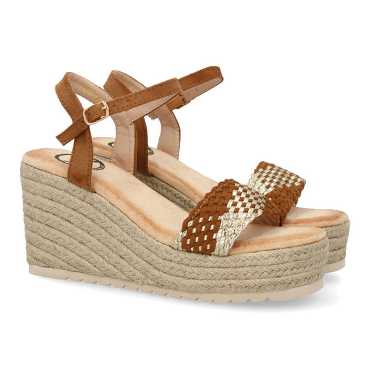 Sandalias de cuña de yute para mujer  comodas y elegantes  d