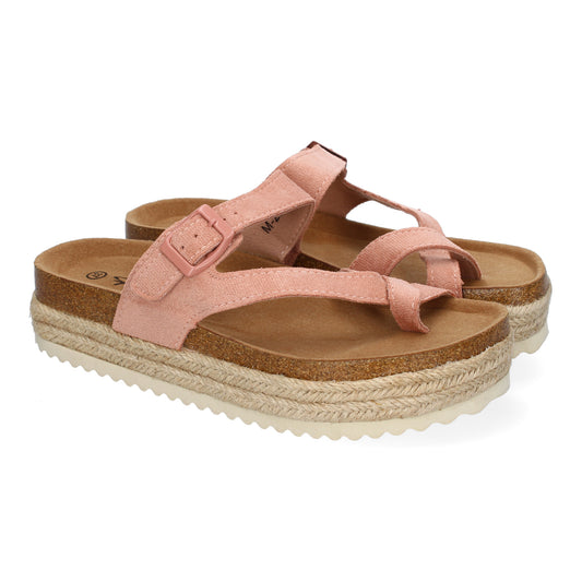 Sandalia de Mujer de Plataforma Tipo Esclava  Mate