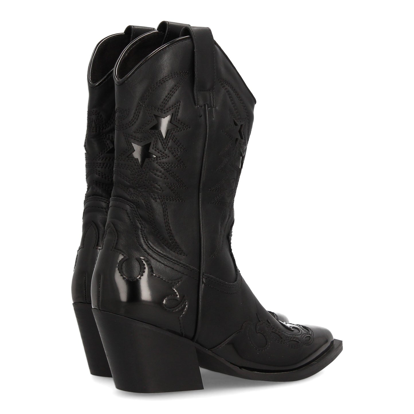 Bota cowboy para mujer con diseño de estrellas brillantes. Punta fina tacó