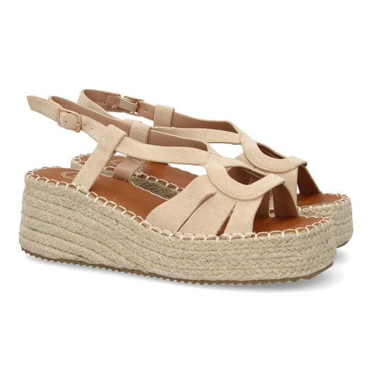 Sandalia de cuña de yute para mujer  comodas y elegantes  di