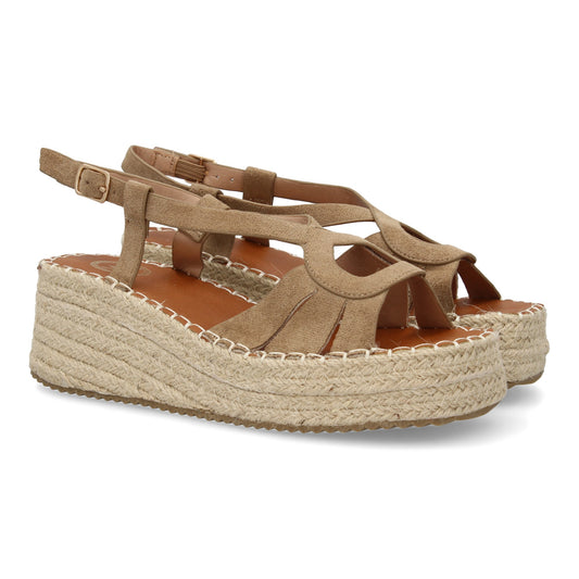 Sandalia de cuña de yute para mujer  comodas y elegantes  di