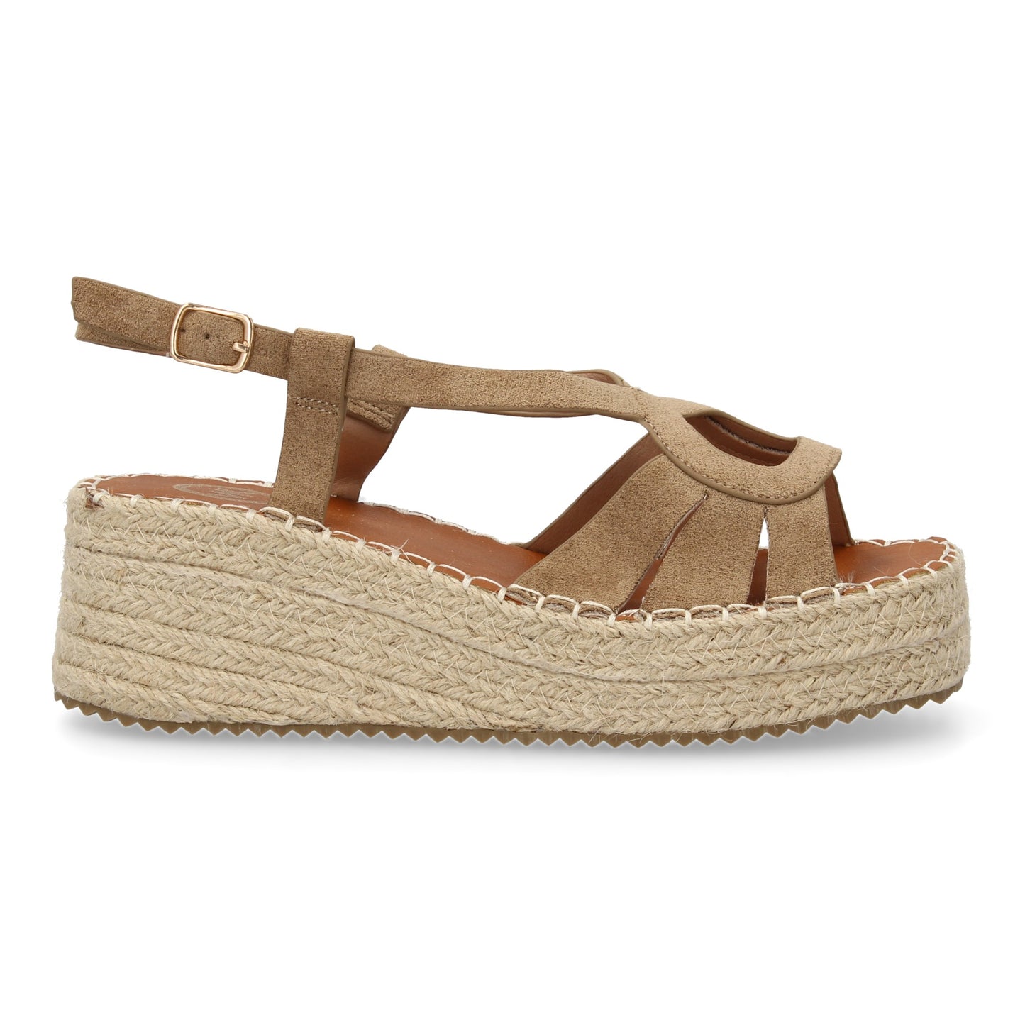 Sandalia de cuña de yute para mujer comodas y elegantes di