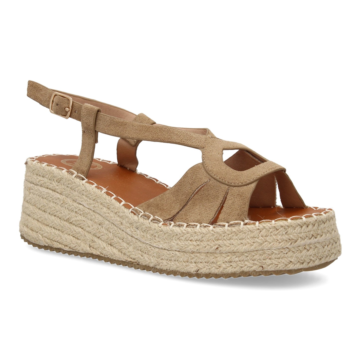 Sandalia de cuña de yute para mujer comodas y elegantes di