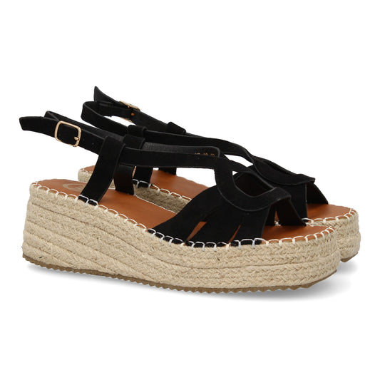 Sandalia de cuña de yute para mujer  comodas y elegantes  di