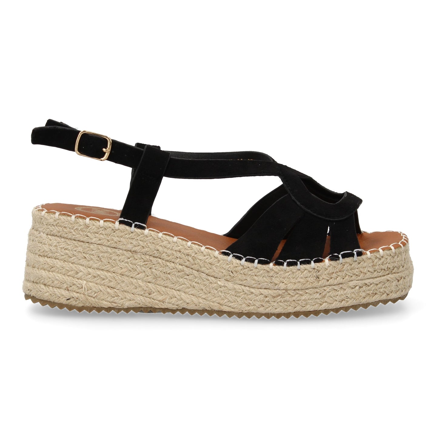 Sandalia de cuña de yute para mujer comodas y elegantes di