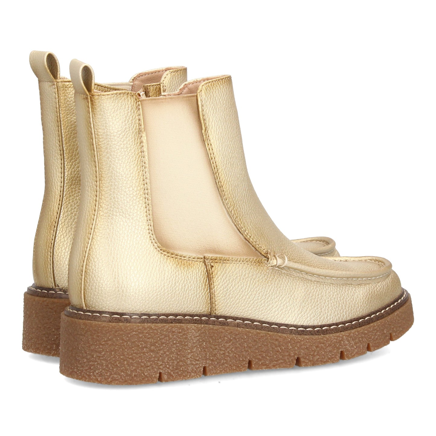 Bota tipo Chelsea con cuña para mujer con diseño minimalista. Incorpora pan