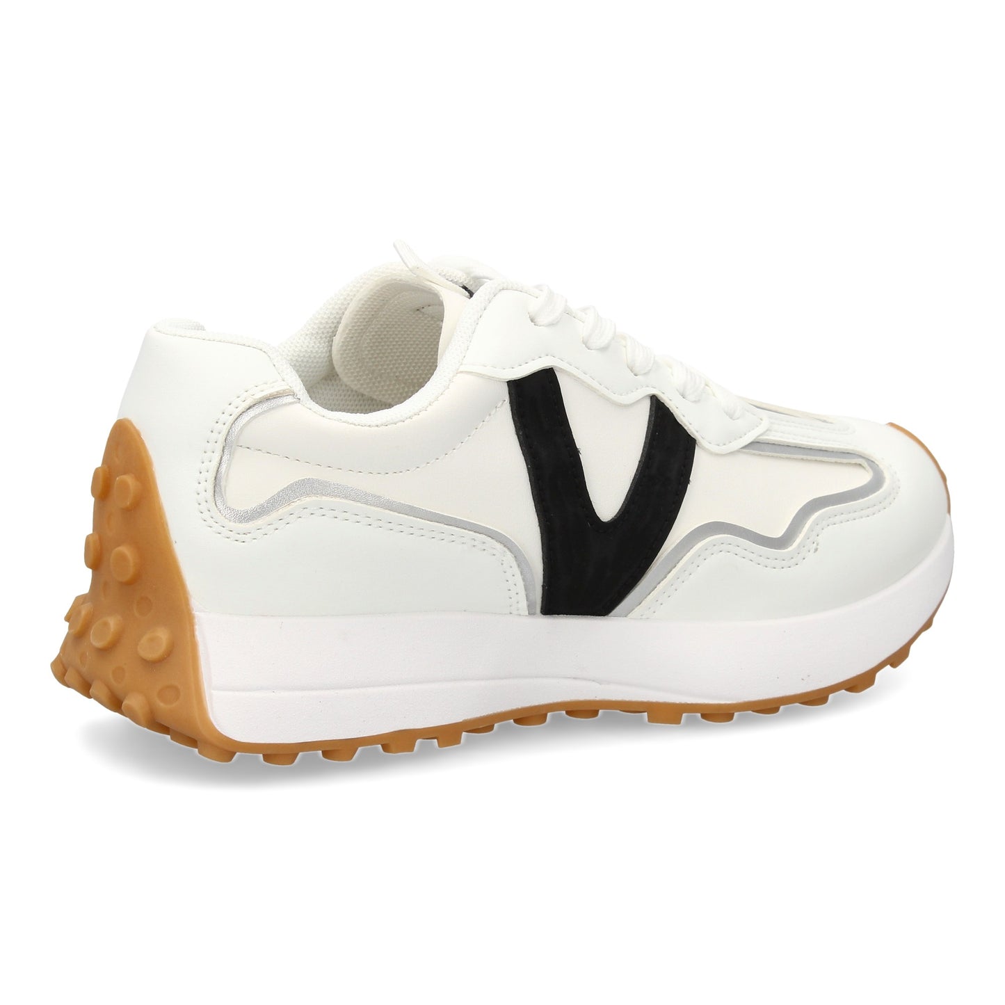 Zapatilla deportiva con Diseño moderno y suela dentada. Detalles de contraste c