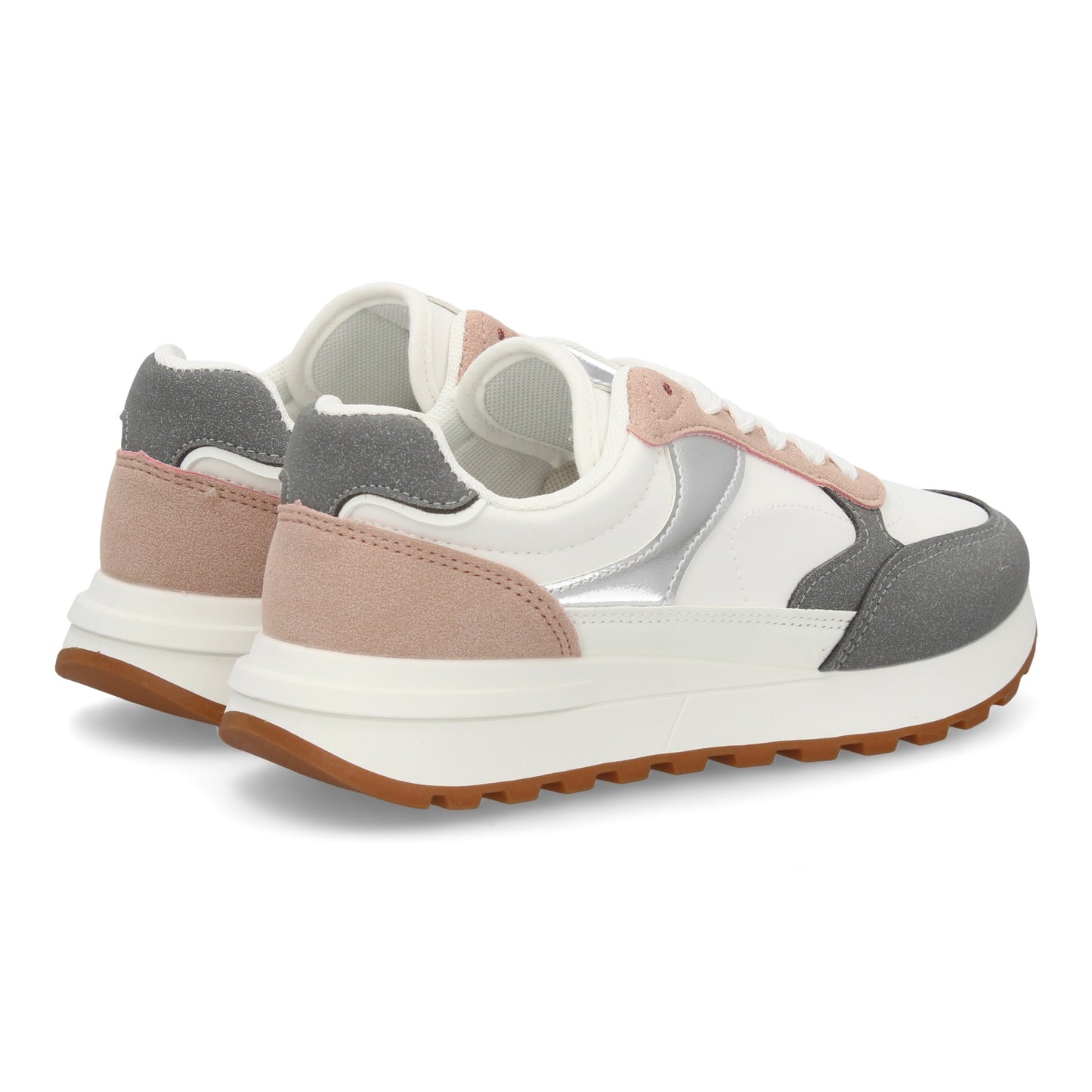 Zapatilla deportiva para mujer de estilo casual combina materiales y textur