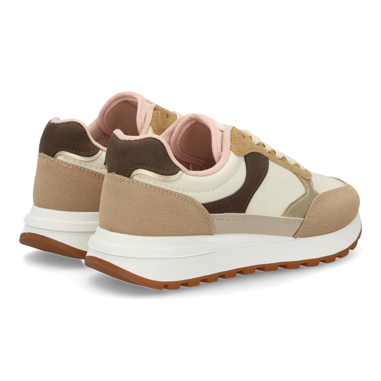Zapatilla deportiva para mujer de estilo casual combina materiales y textur