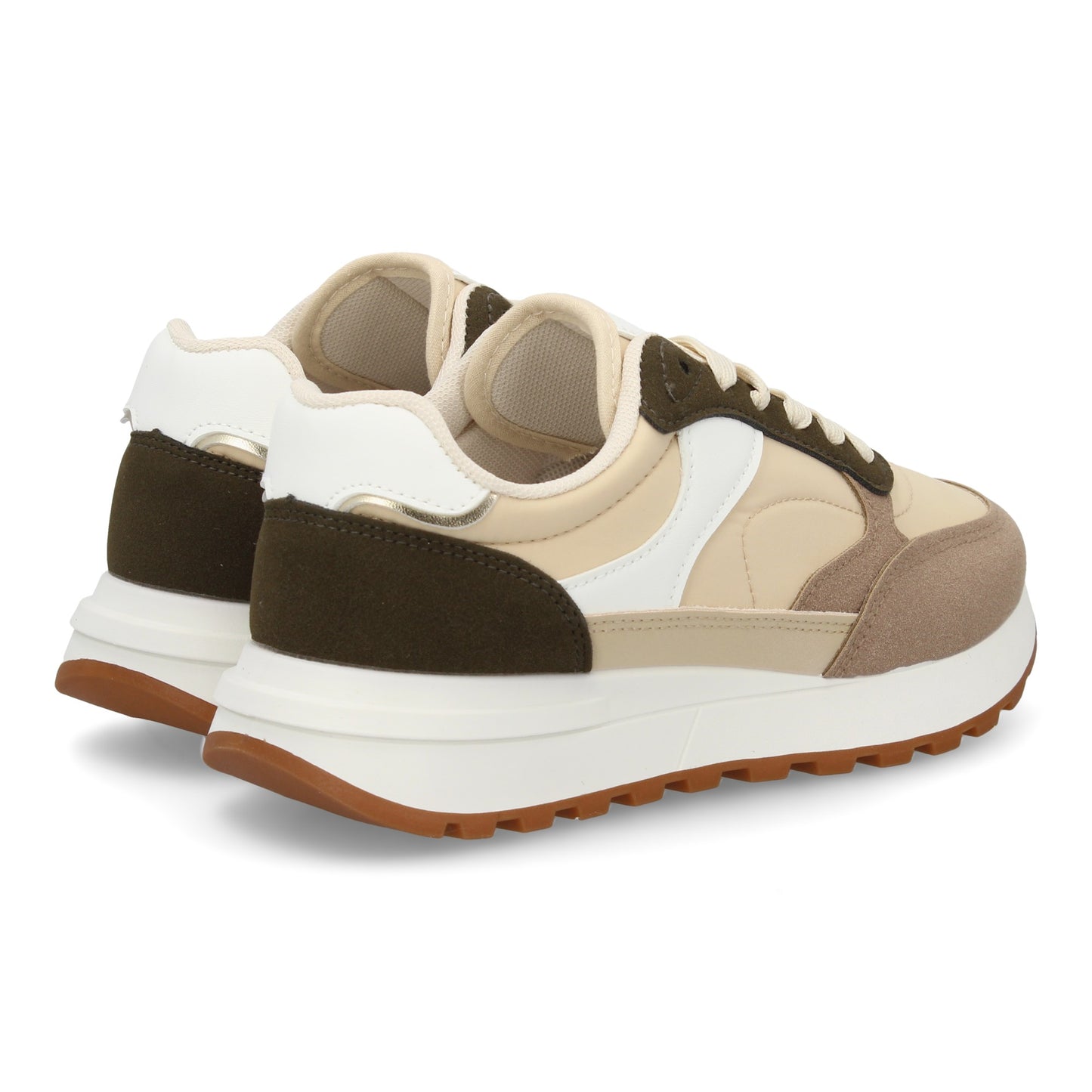 Zapatilla deportiva para mujer de estilo casual combina materiales y textur