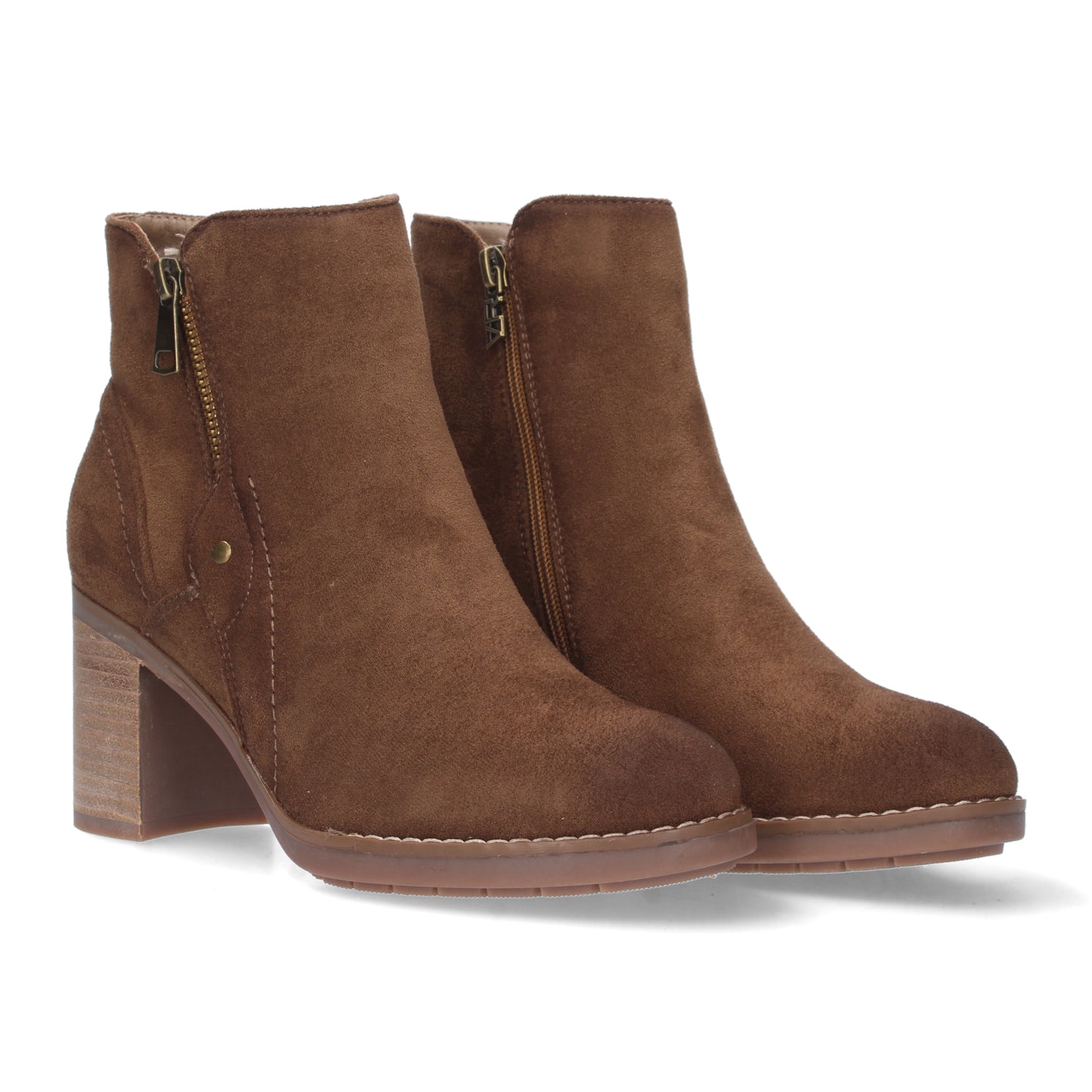 Botínmujer estampado liso con tirador y