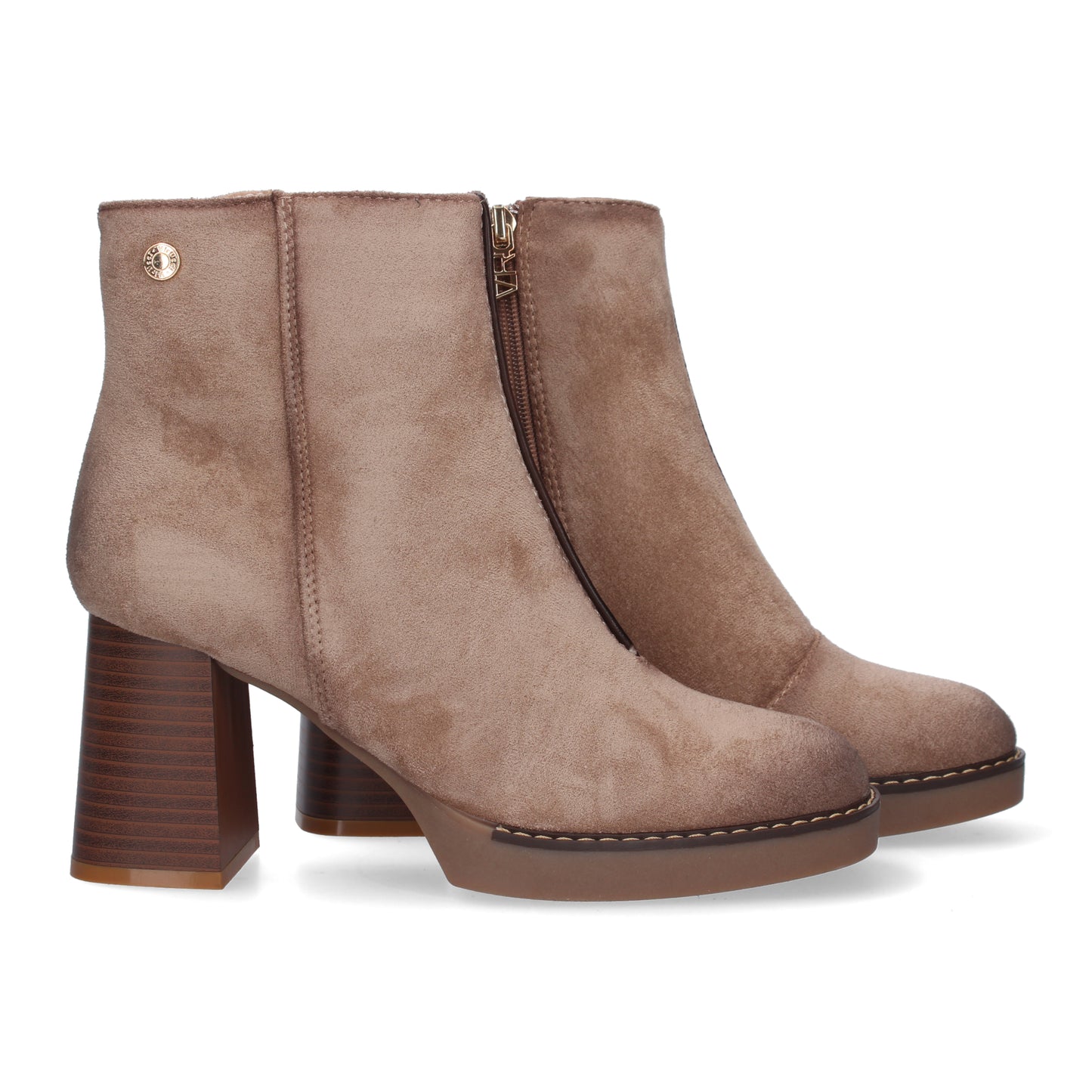 Botin de Tacon Ancho para Mujer adorno