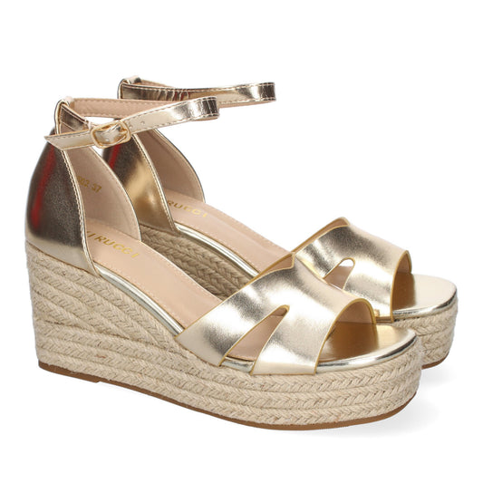 Sandalia de cuña de Yute para Mujer  Comodo y Eleg