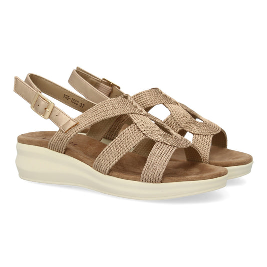 Sandalia plana de mujer comoda y elegante diseño m