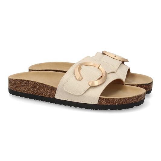 Sandalia plana de mujer  comoda y elegante  diseño