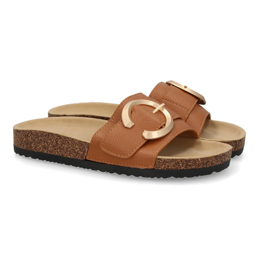 Sandalia plana de mujer  comoda y elegante  diseño