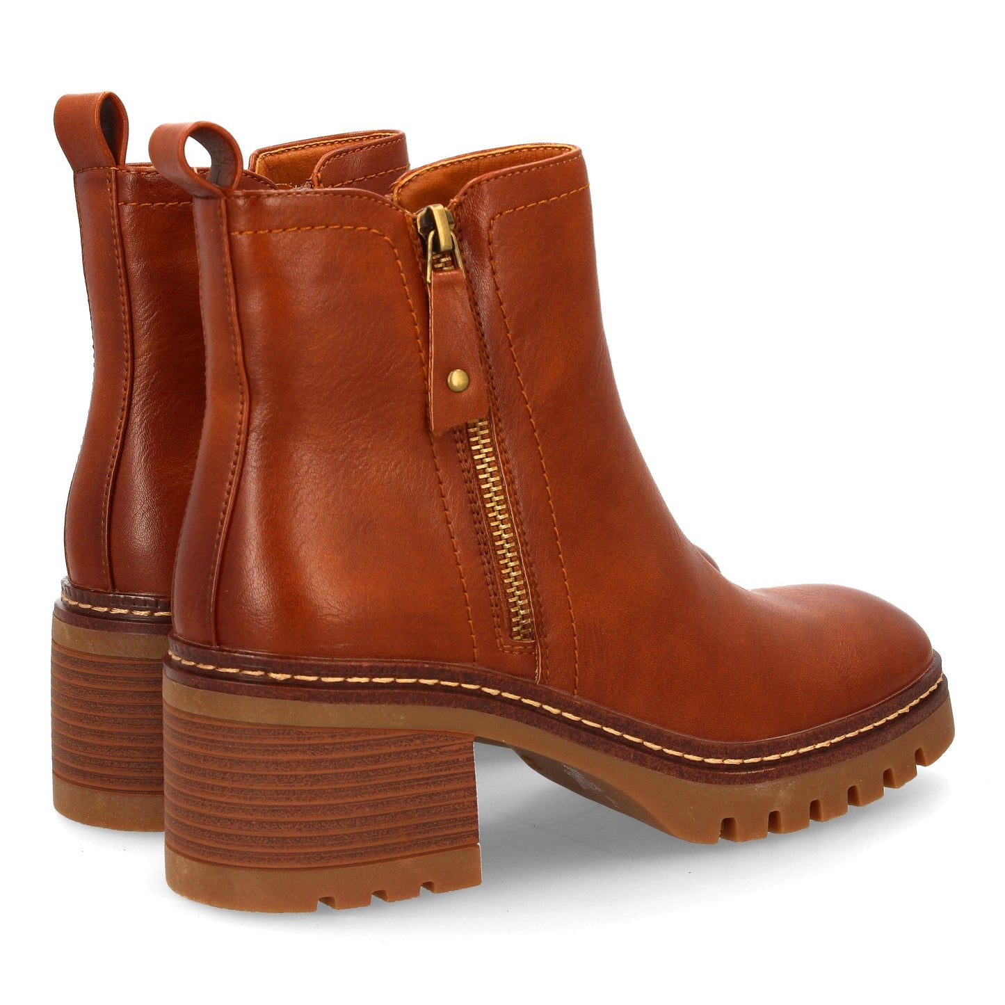 Botín de tacón con estampado liso para mujer. Para uso diario Cierre de Cr