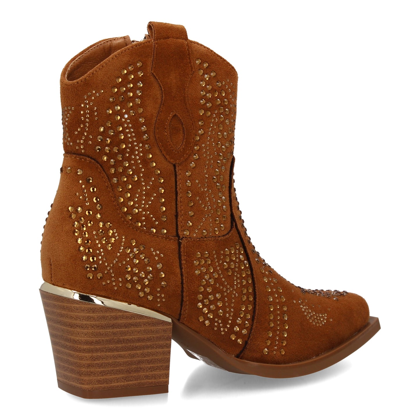 Bota de mujer con estilo vaquero detalles brillantes y cier