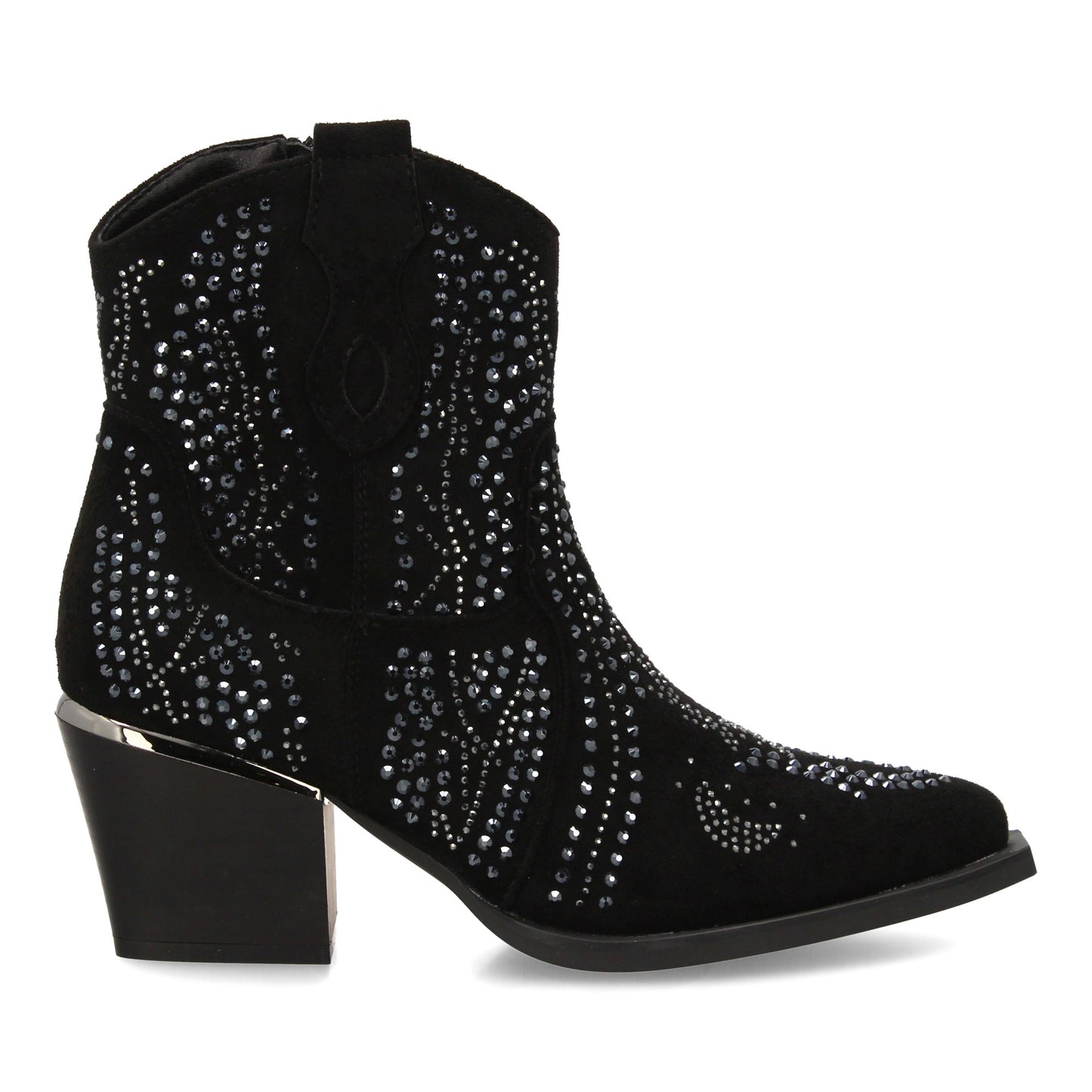 Bota de mujer con estilo vaquero detalles brillantes y cier