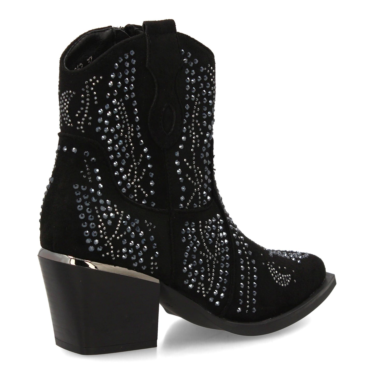 Bota de mujer con estilo vaquero detalles brillantes y cier