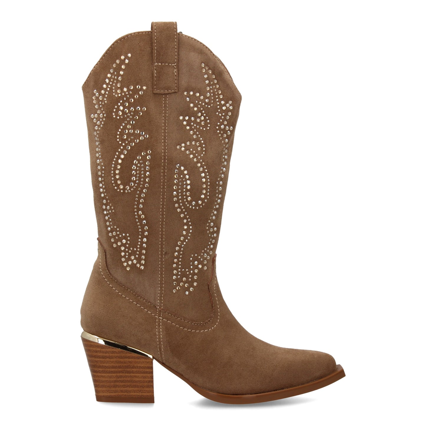 Bota de Mujer con Detalles brillantes elegantes en la caña y tacón comodo para E