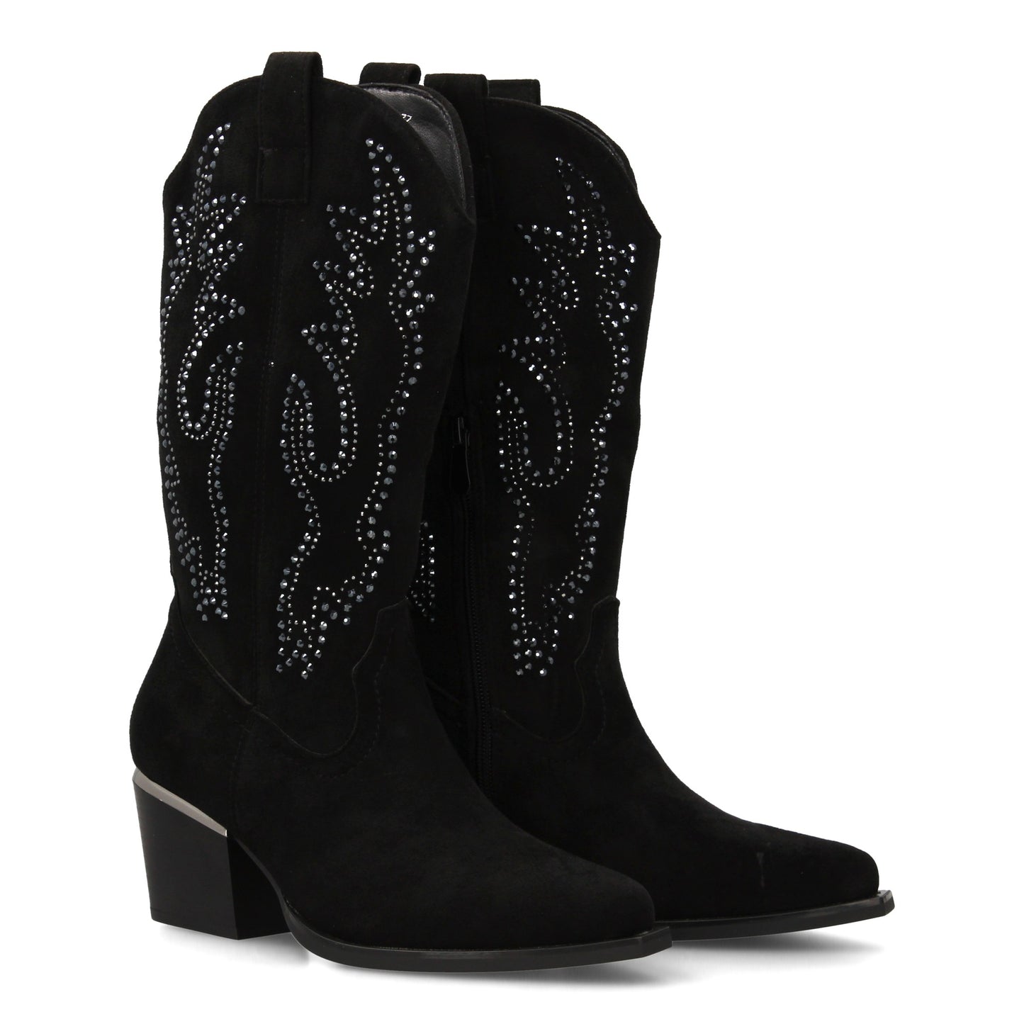 Bota de Mujer con Detalles brillantes elegantes en la caña y