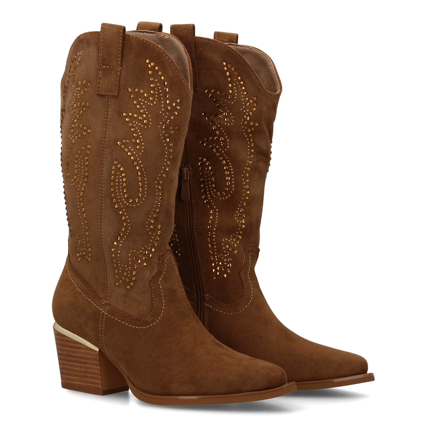 Bota de Mujer con Detalles brillantes elegantes en la caña y