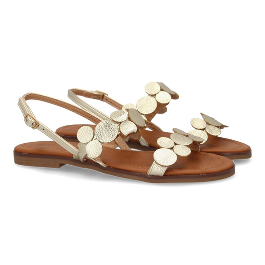 Sandalia plana para mujer  diseño moderno y comodo con adorn