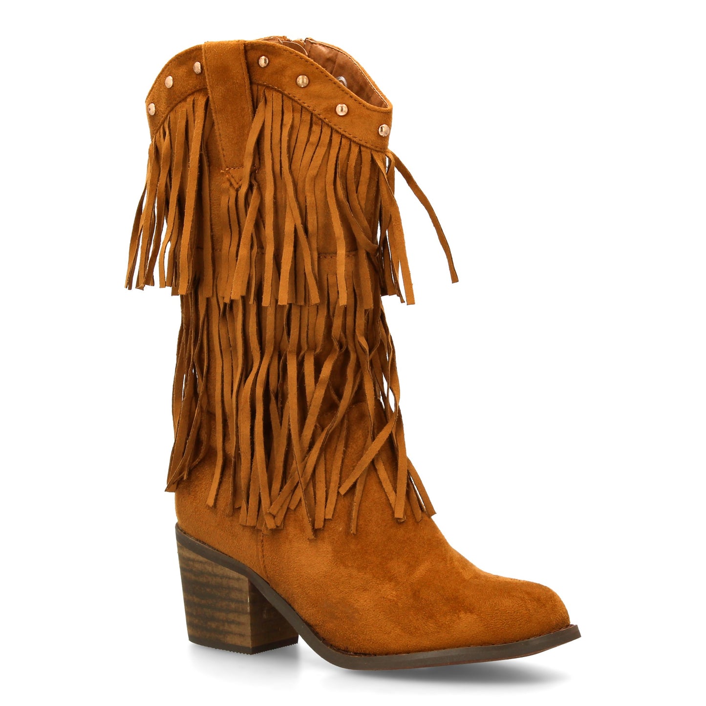 Bota cowboy con flecos para mujer. Acabado tipo ante varias capas de flecos. Ta