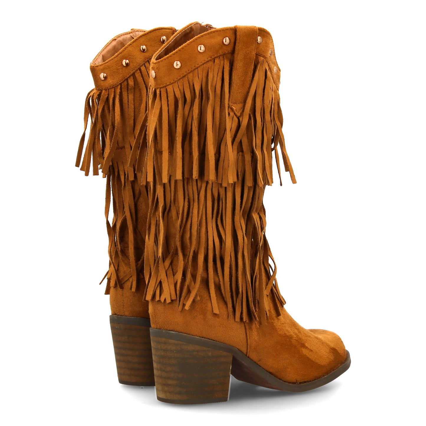 Bota cowboy con flecos para mujer. Acabado tipo ante varias capas de flecos. Ta