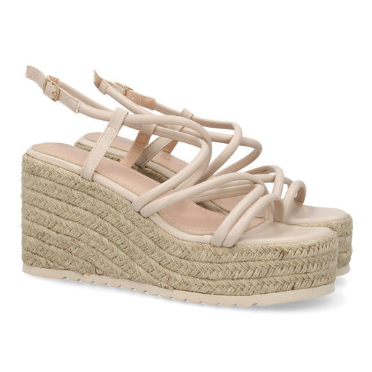 Sandalias de cuña de yute para mujer  comodas y elegantes di