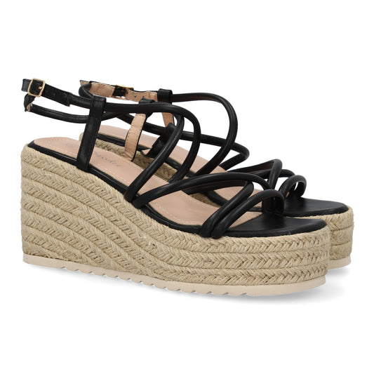 Sandalias de cuña de yute para mujer  comodas y elegantes di